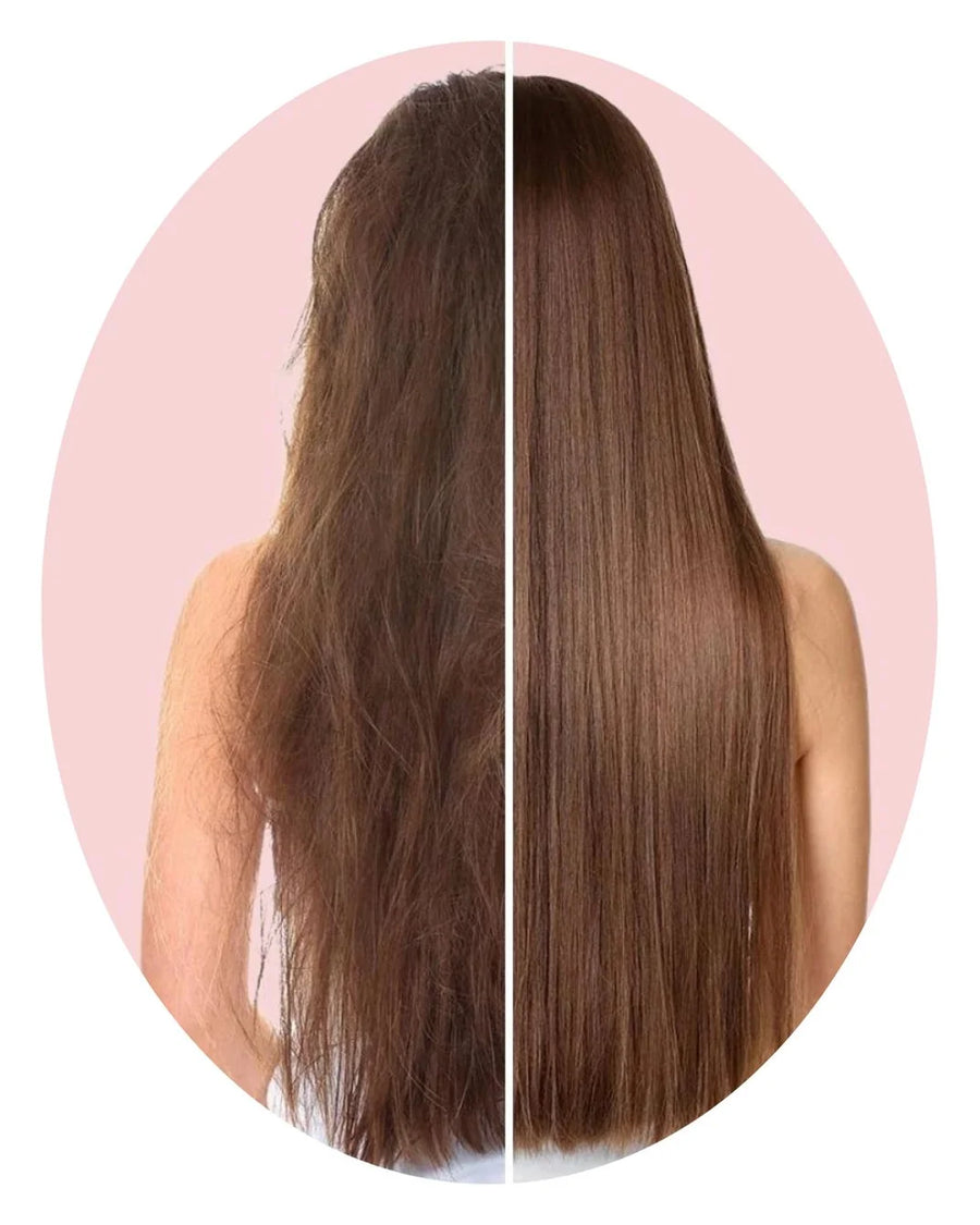 Hair ends before and after a pass with the trimmer