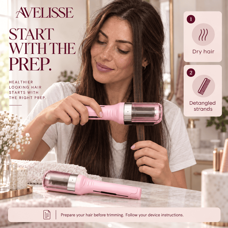Completely dry hair, brushed right through. Take a section thin enough to see through.
