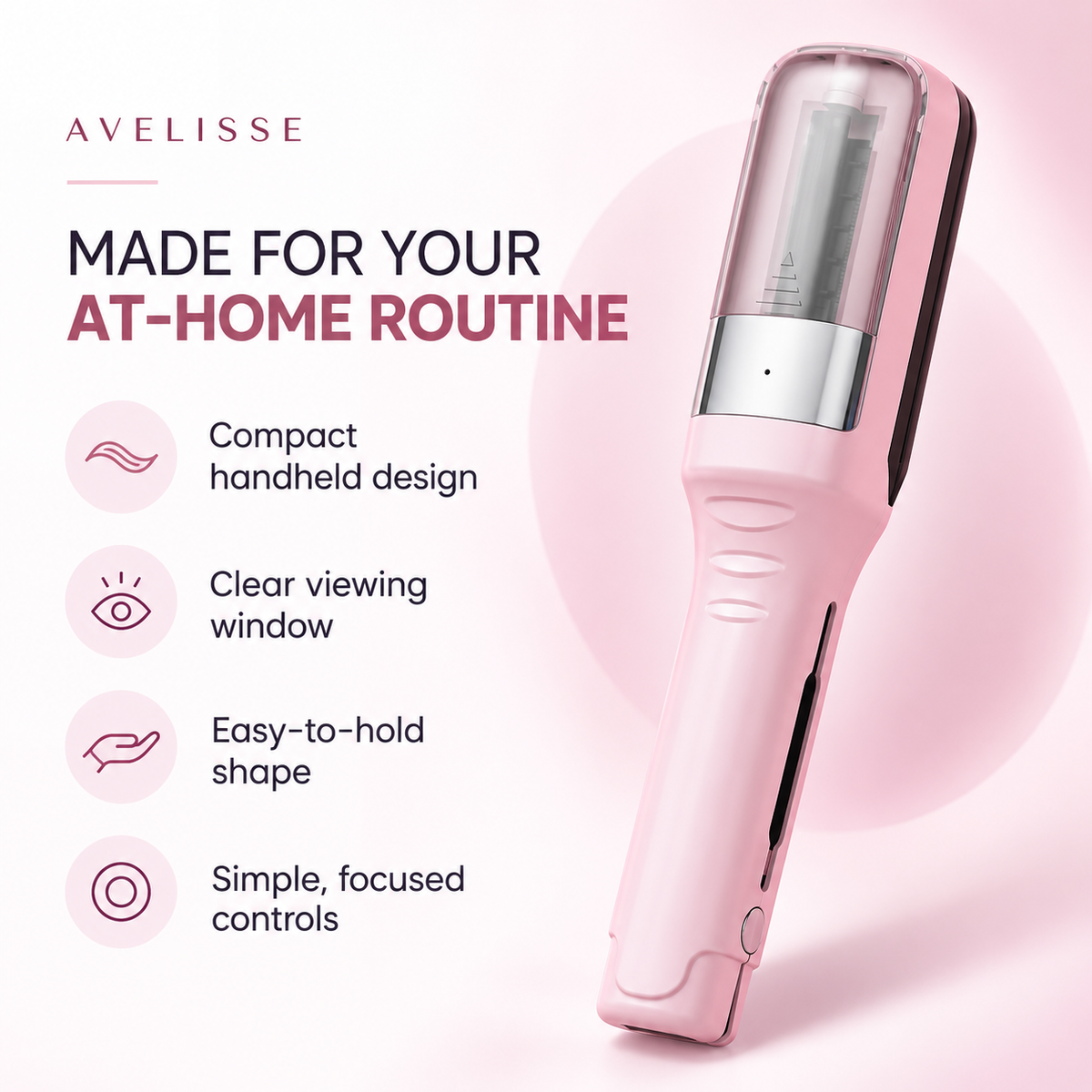 Made for your at-home routine — compact handheld design