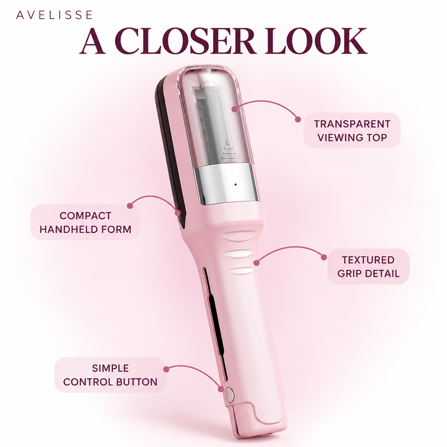 Guide the section through and move steadily from mid-length to tip. The blades only reach what the spacer exposes.